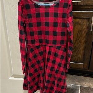 Black and white checkered gingham dress.